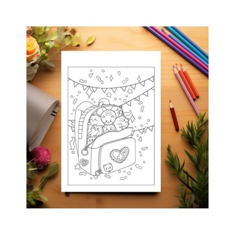 Carti si Birotica - Carti - Carti pentru copii - Carti de colorat - Carte de colorat antistres , 40 de ilustratii Tiny Cats, 86 pagini, A5 - Infinity.ro