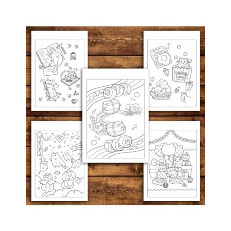 Carti si Birotica - Carti - Carti pentru copii - Carti de colorat - Carte de colorat antistres , 40 de ilustratii Tiny Cats, 86 pagini, A5 - Infinity.ro