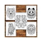 Carti si Birotica - Carti - Carti pentru copii - Carti de colorat - Carte de colorat antistres , 43 de ilustratii Animale Mandala - Volumul II, 92 pagini, A5 - Infinity.ro