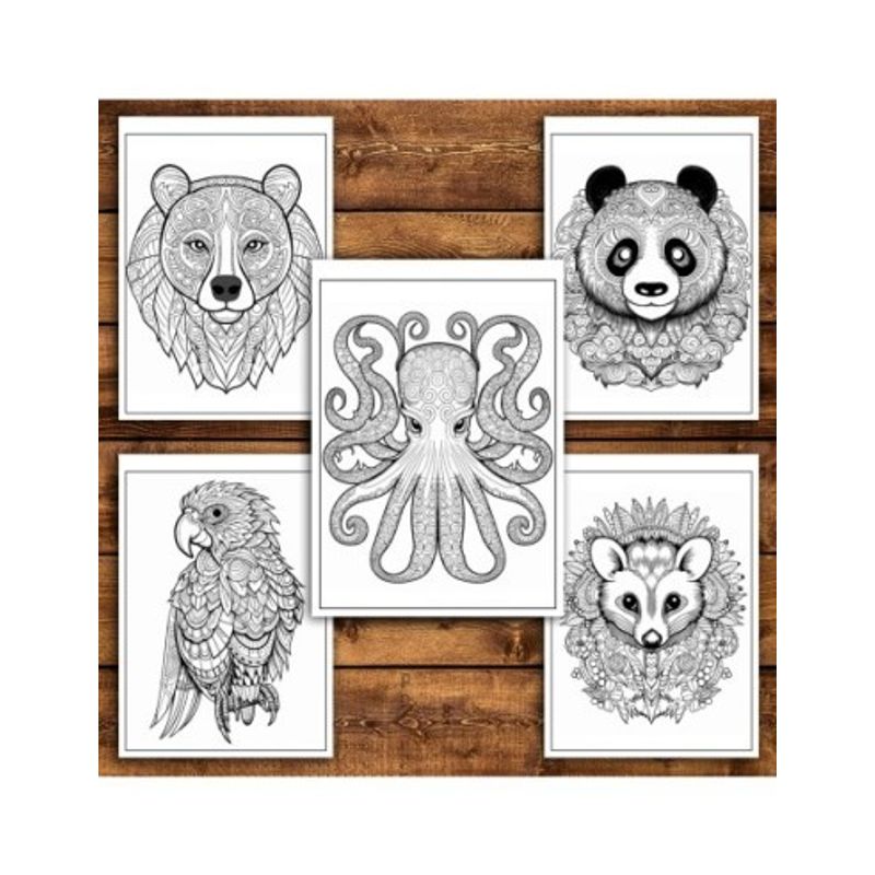 Carti si Birotica - Carti - Carti pentru copii - Carti de colorat - Carte de colorat antistres , 43 de ilustratii Animale Mandala - Volumul II, 92 pagini, A5 - Infinity.ro