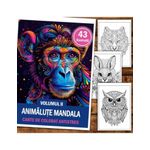 Carti si Birotica - Carti - Carti pentru copii - Carti de colorat - Carte de colorat antistres , 43 de ilustratii Animale Mandala - Volumul II, 92 pagini, A5 - Infinity.ro