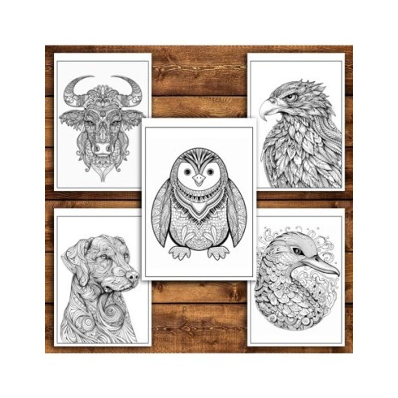 Carti si Birotica - Carti - Carti pentru copii - Carti de colorat - Carte de colorat antistres , 43 de ilustratii Animale Mandala - Volumul II, 92 pagini, A5 - Infinity.ro