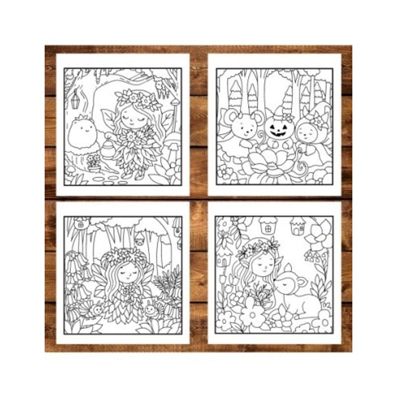 Carti si Birotica - Carti - Carti pentru copii - Carti de colorat - Carte de colorat antistres , 44 de ilustratii Forest Fairy, 94 pagini, A5 - Infinity.ro
