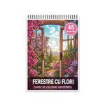 Carti si Birotica - Carti - Carti pentru copii - Carti de colorat - Carte de colorat antistres , 45 de ilustratii Ferestre cu Flori, 106 pagini, A5 - Infinity.ro