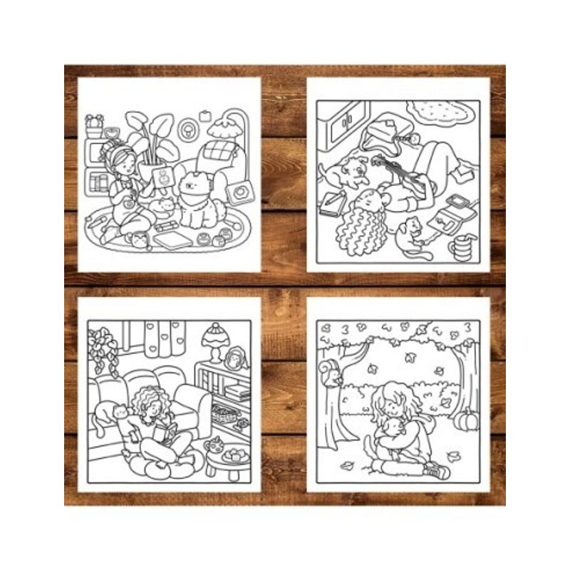 Carti si Birotica - Carti - Carti pentru copii - Carti de colorat - Carte de colorat antistres , 45 de ilustratii Cozy Times, 96 pagini, A5 - Infinity.ro