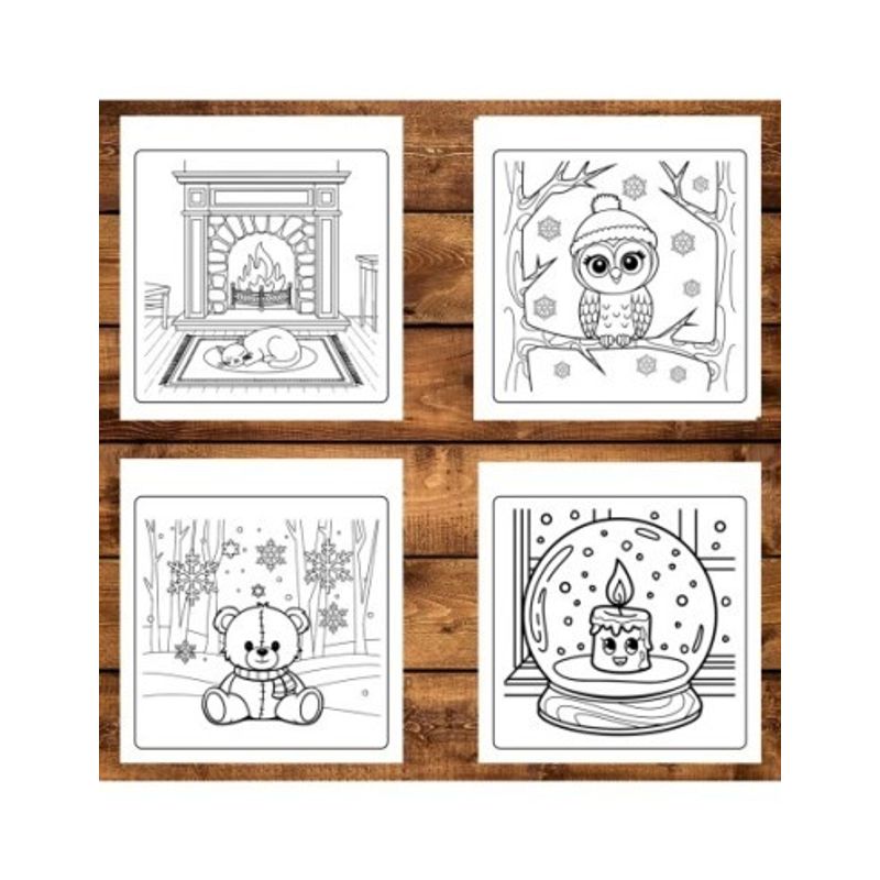 Carti si Birotica - Carti - Carti pentru copii - Carti de colorat - Carte de colorat antistres , 45 de ilustratii Cozy Winter - Volumul II, 96 pagini, A5 - Infinity.ro