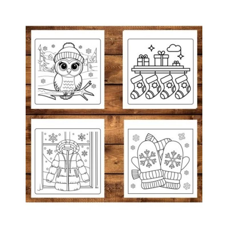 Carti si Birotica - Carti - Carti pentru copii - Carti de colorat - Carte de colorat antistres , 45 de ilustratii Cozy Winter - Volumul I, 96 pagini, A5 - Infinity.ro