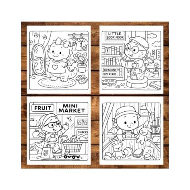 Carti si Birotica - Carti - Carti pentru copii - Carti de colorat - Carte de colorat antistres , 45 de ilustratii Cute Dragons - Volumul II, 96 pagini, A5 - Infinity.ro