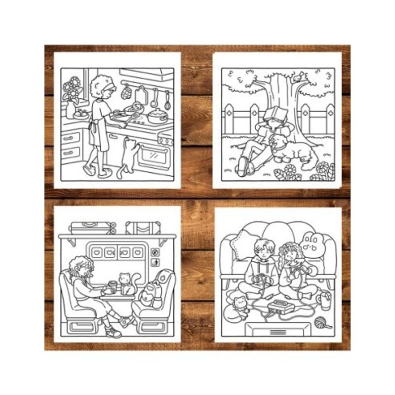Carti si Birotica - Carti - Carti pentru copii - Carti de colorat - Carte de colorat antistres , 45 de ilustratii Cozy Times, 96 pagini, A5 - Infinity.ro