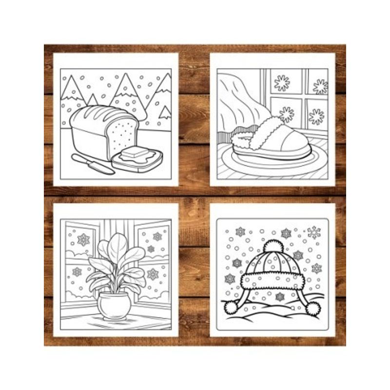 Carti si Birotica - Carti - Carti pentru copii - Carti de colorat - Carte de colorat antistres , 45 de ilustratii Cozy Winter - Volumul II, 96 pagini, A5 - Infinity.ro