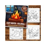Carti si Birotica - Carti - Carti pentru copii - Carti de colorat - Carte de colorat antistres , 45 de ilustratii Cozy Winter - Volumul I, 96 pagini, A5 - Infinity.ro