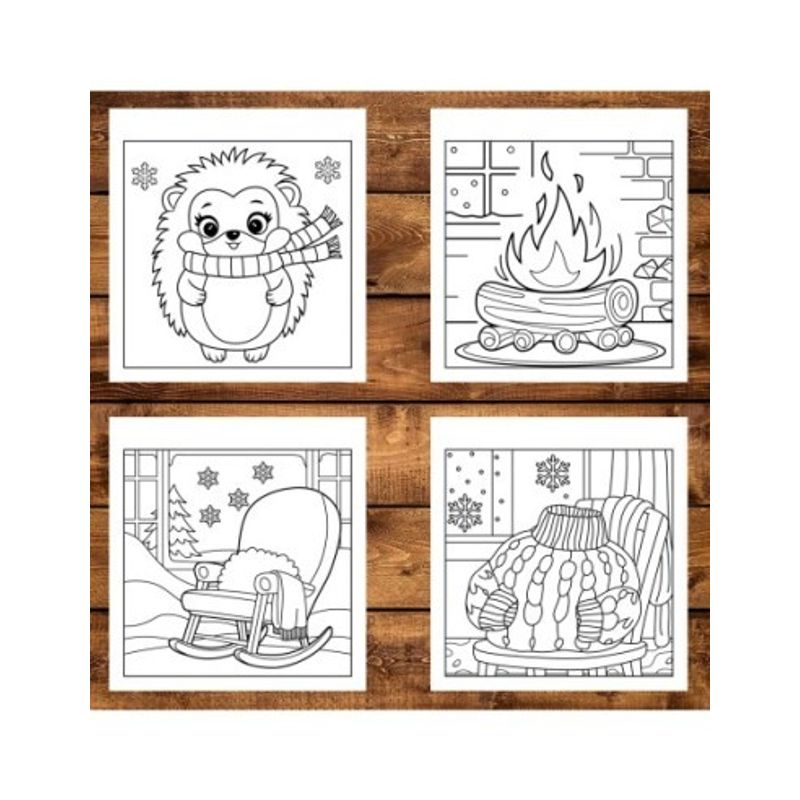 Carti si Birotica - Carti - Carti pentru copii - Carti de colorat - Carte de colorat antistres , 45 de ilustratii Cozy Winter - Volumul I, 96 pagini, A5 - Infinity.ro