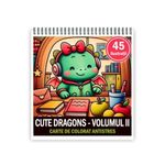 Carti si Birotica - Carti - Carti pentru copii - Carti de colorat - Carte de colorat antistres , 45 de ilustratii Cute Dragons - Volumul II, 96 pagini, A5 - Infinity.ro