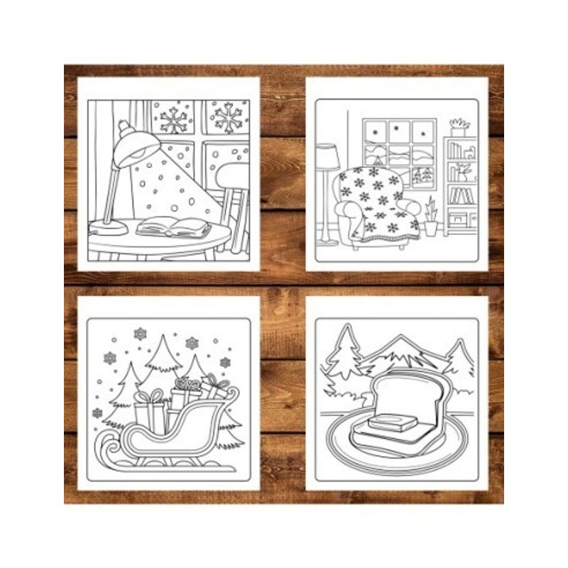 Carti si Birotica - Carti - Carti pentru copii - Carti de colorat - Carte de colorat antistres , 45 de ilustratii Cozy Winter - Volumul III, 96 pagini, A5 - Infinity.ro
