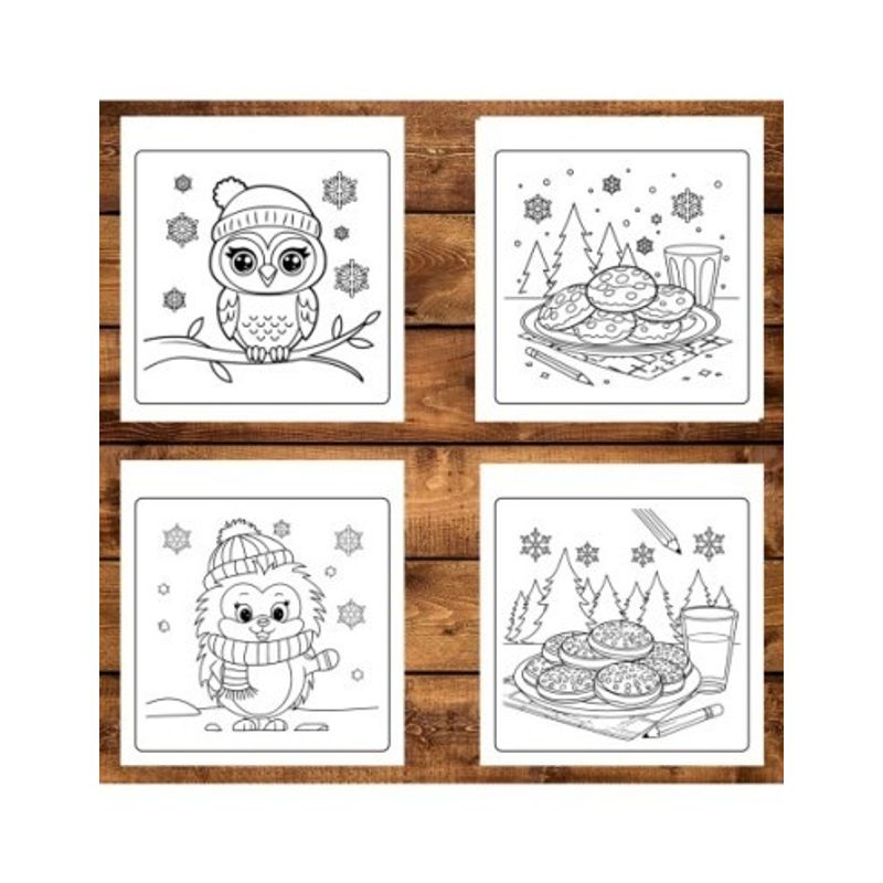 Carti si Birotica - Carti - Carti pentru copii - Carti de colorat - Carte de colorat antistres , 45 de ilustratii Cozy Winter - Volumul III, 96 pagini, A5 - Infinity.ro