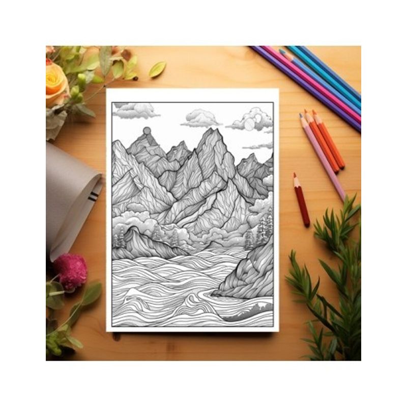 Carti si Birotica - Carti - Carti pentru copii - Carti de colorat - Carte de colorat antistres , 45 de ilustratii Primavara Montana, 96 pagini, A5 - Infinity.ro