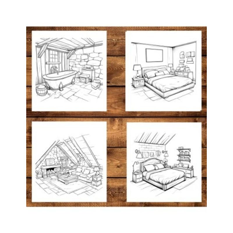 Carti si Birotica - Carti - Carti pentru copii - Carti de colorat - Carte de colorat antistres , 45 de ilustratii Simple Homes, 96 pagini, A5 - Infinity.ro