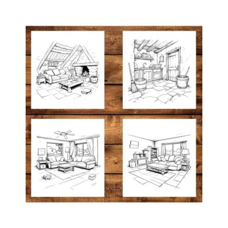 Carti si Birotica - Carti - Carti pentru copii - Carti de colorat - Carte de colorat antistres , 45 de ilustratii Simple Homes, 96 pagini, A5 - Infinity.ro