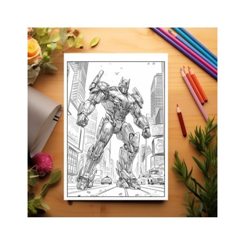 Carti si Birotica - Carti - Carti pentru copii - Carti de colorat - Carte de colorat antistres , 45 de ilustratii Transformers, 96 pagini, A5 - Infinity.ro
