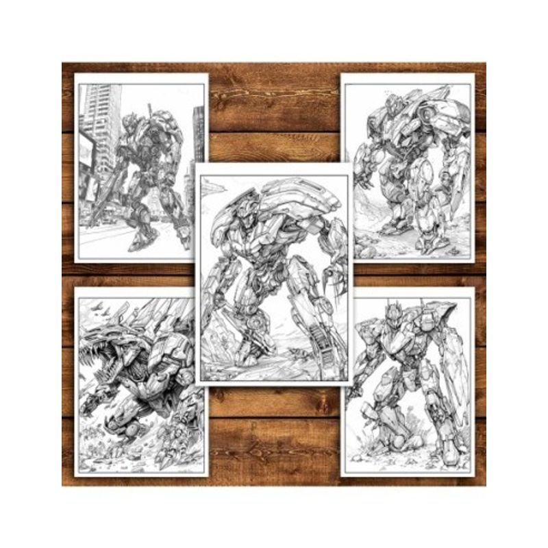 Carti si Birotica - Carti - Carti pentru copii - Carti de colorat - Carte de colorat antistres , 45 de ilustratii Transformers, 96 pagini, A5 - Infinity.ro