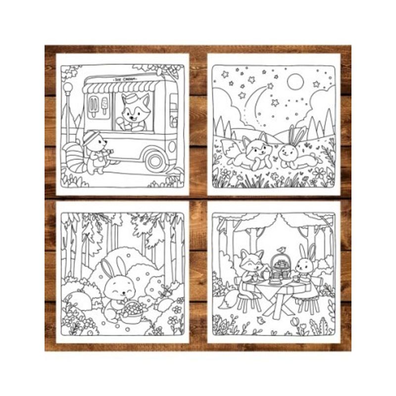 Carti si Birotica - Carti - Carti pentru copii - Carti de colorat - Carte de colorat antistres , 46 de ilustratii Woodland Friends, 96 pagini, A5 - Infinity.ro