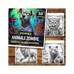 Carti si Birotica - Carti - Carti pentru copii - Carti de colorat - Carte de colorat antistres , 50 de ilustratii Animale Zombie - Volumul II, 106 pagini, A5 - Infinity.ro