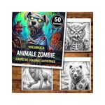 Carti si Birotica - Carti - Carti pentru copii - Carti de colorat - Carte de colorat antistres , 50 de ilustratii Animale Zombie - Volumul II, 106 pagini, A5 - Infinity.ro
