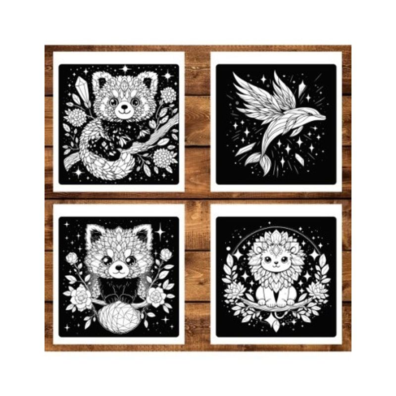 Carti si Birotica - Carti - Carti pentru copii - Carti de colorat - Carte de colorat antistres , 50 de ilustratii Animale din Cristal, 106 pagini, A5 - Infinity.ro