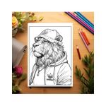 Carti si Birotica - Carti - Carti pentru copii - Carti de colorat - Carte de colorat antistres , 50 de ilustratii Animale Hip-Hop - Volumul I, 106 pagini, A5 - Infinity.ro