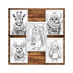Carti si Birotica - Carti - Carti pentru copii - Carti de colorat - Carte de colorat antistres , 50 de ilustratii Animalute Iarna, 106 pagini, A5 - Infinity.ro