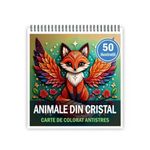 Carti si Birotica - Carti - Carti pentru copii - Carti de colorat - Carte de colorat antistres , 50 de ilustratii Animale din Cristal, 106 pagini, A5 - Infinity.ro