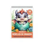 Carti si Birotica - Carti - Carti pentru copii - Carti de colorat - Carte de colorat antistres , 50 de ilustratii Bebelusi de Dragoni - Volumul II, 106 pagini, A5 - Infinity.ro