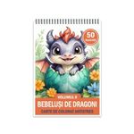 Carti si Birotica - Carti - Carti pentru copii - Carti de colorat - Carte de colorat antistres , 50 de ilustratii Bebelusi de Dragoni - Volumul II, 106 pagini, A5 - Infinity.ro
