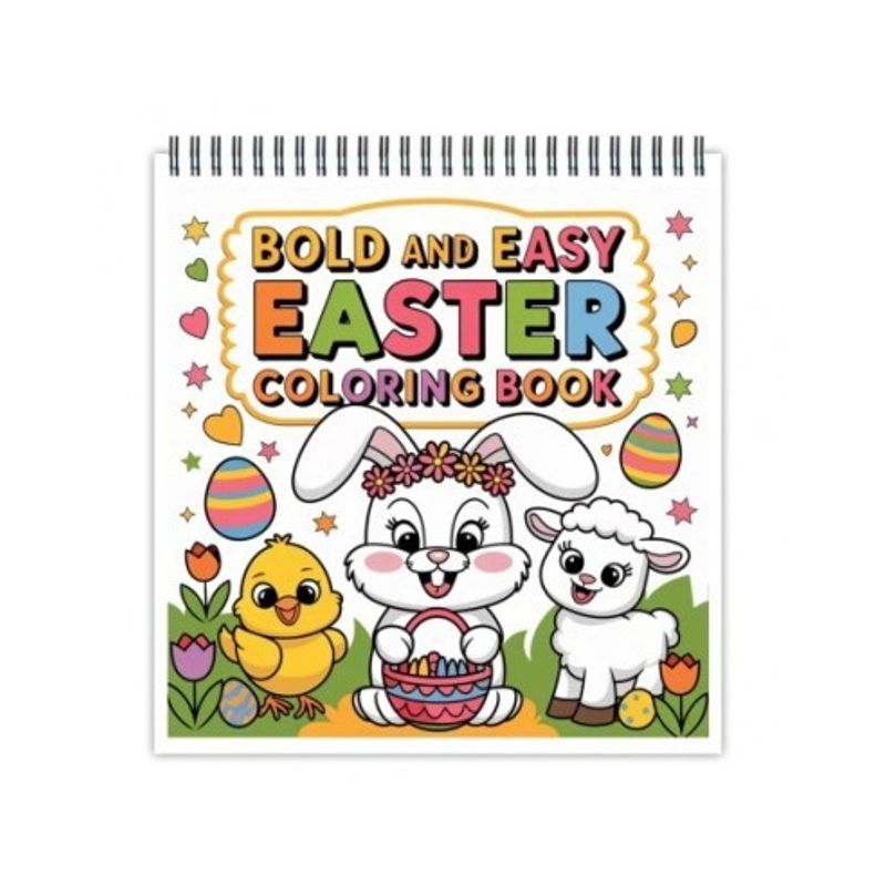 Carti si Birotica - Carti - Carti pentru copii - Carti de colorat - Carte de colorat antistres , 50 de ilustratii Bold and Easy Easter, 106 pagini, A5 - Infinity.ro