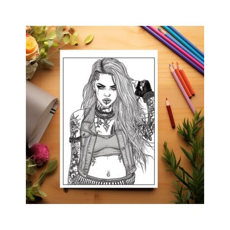 Carti si Birotica - Carti - Carti pentru copii - Carti de colorat - Carte de colorat antistres , 50 de ilustratii Brutal Beauties, 106 pagini, A5 - Infinity.ro
