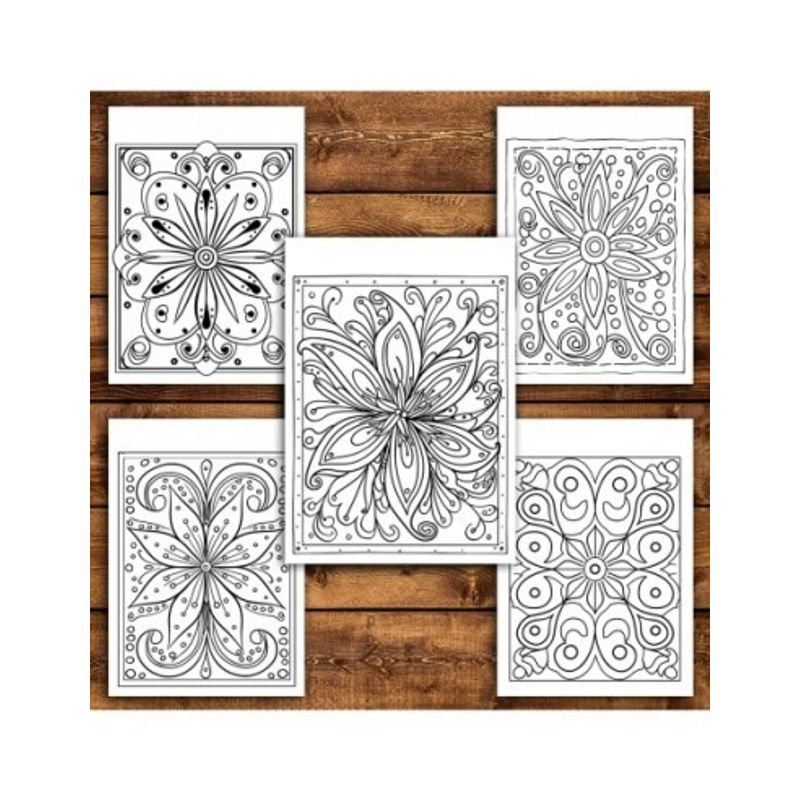 Carti si Birotica - Carti - Carti pentru copii - Carti de colorat - Carte de colorat antistres , 50 de ilustratii Boho Folk Flowers, 106 pagini, A5 - Infinity.ro