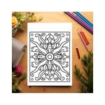 Carti si Birotica - Carti - Carti pentru copii - Carti de colorat - Carte de colorat antistres , 50 de ilustratii Boho Folk Flowers, 106 pagini, A5 - Infinity.ro
