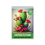 Carti si Birotica - Carti - Carti pentru copii - Carti de colorat - Carte de colorat antistres , 50 de ilustratii Cactusi cu Flori, 106 pagini, A5 - Infinity.ro