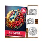 Carti si Birotica - Carti - Carti pentru copii - Carti de colorat - Carte de colorat antistres , 50 de ilustratii Cai Florali, 106 pagini, A5 - Infinity.ro