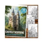 Carti si Birotica - Carti - Carti pentru copii - Carti de colorat - Carte de colorat antistres , 50 de ilustratii Castele Scotiene, 106 pagini, A5 - Infinity.ro