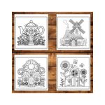 Carti si Birotica - Carti - Carti pentru copii - Carti de colorat - Carte de colorat antistres , 50 de ilustratii Casute din Povesti, 106 pagini, A5 - Infinity.ro