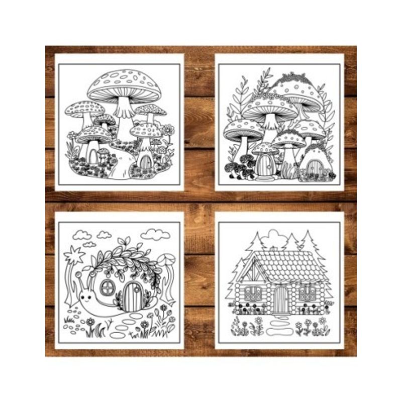 Carti si Birotica - Carti - Carti pentru copii - Carti de colorat - Carte de colorat antistres , 50 de ilustratii Casute din Povesti, 106 pagini, A5 - Infinity.ro