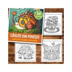 Carti si Birotica - Carti - Carti pentru copii - Carti de colorat - Carte de colorat antistres , 50 de ilustratii Casute din Povesti, 106 pagini, A5 - Infinity.ro