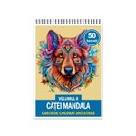 Carti si Birotica - Carti - Carti pentru copii - Carti de colorat - Carte de colorat antistres , 50 de ilustratii Catei Mandala - Volumul II, 106 pagini, A5 - Infinity.ro