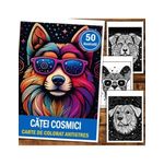 Carti si Birotica - Carti - Carti pentru copii - Carti de colorat - Carte de colorat antistres , 50 de ilustratii Catei Cosmici, 106 pagini, A5 - Infinity.ro