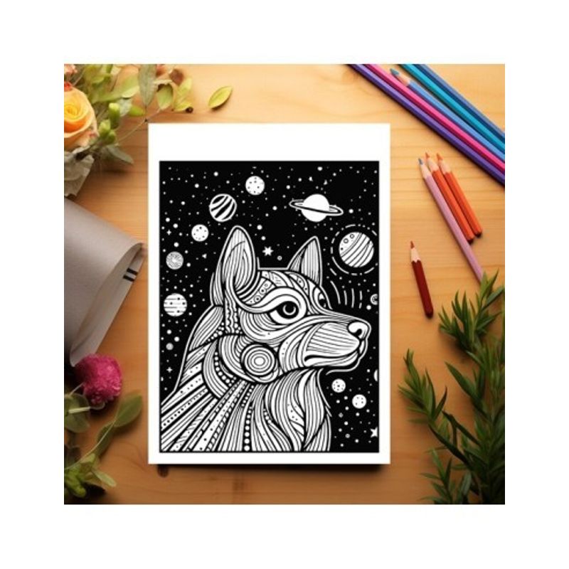 Carti si Birotica - Carti - Carti pentru copii - Carti de colorat - Carte de colorat antistres , 50 de ilustratii Catei Cosmici, 106 pagini, A5 - Infinity.ro