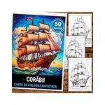 Carti si Birotica - Carti - Carti pentru copii - Carti de colorat - Carte de colorat antistres , 50 de ilustratii Corabii, 106 pagini, A5 - Infinity.ro