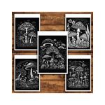 Carti si Birotica - Carti - Carti pentru copii - Carti de colorat - Carte de colorat antistres , 50 de ilustratii Ciuperci cu fundal negru, 106 pagini, A5 - Infinity.ro