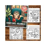 Carti si Birotica - Carti - Carti pentru copii - Carti de colorat - Carte de colorat antistres , 50 de ilustratii Comfy Days - Volumul II, 106 pagini, A5 - Infinity.ro