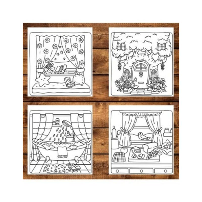 Carti si Birotica - Carti - Carti pentru copii - Carti de colorat - Carte de colorat antistres , 50 de ilustratii Cozy Corner, 106 pagini, A5 - Infinity.ro